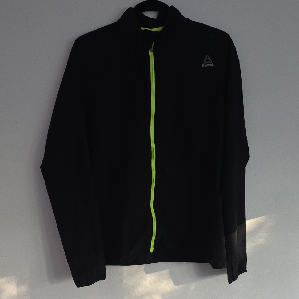 Reebok Black Jacket with Neon Green Zipper